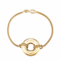 18ct Gold Vermeil Puffy Circle Bracelet  - seolgold