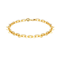 18ct Gold Vermeil Heart CZ Mariner Chain Bracelet - Seol Gold