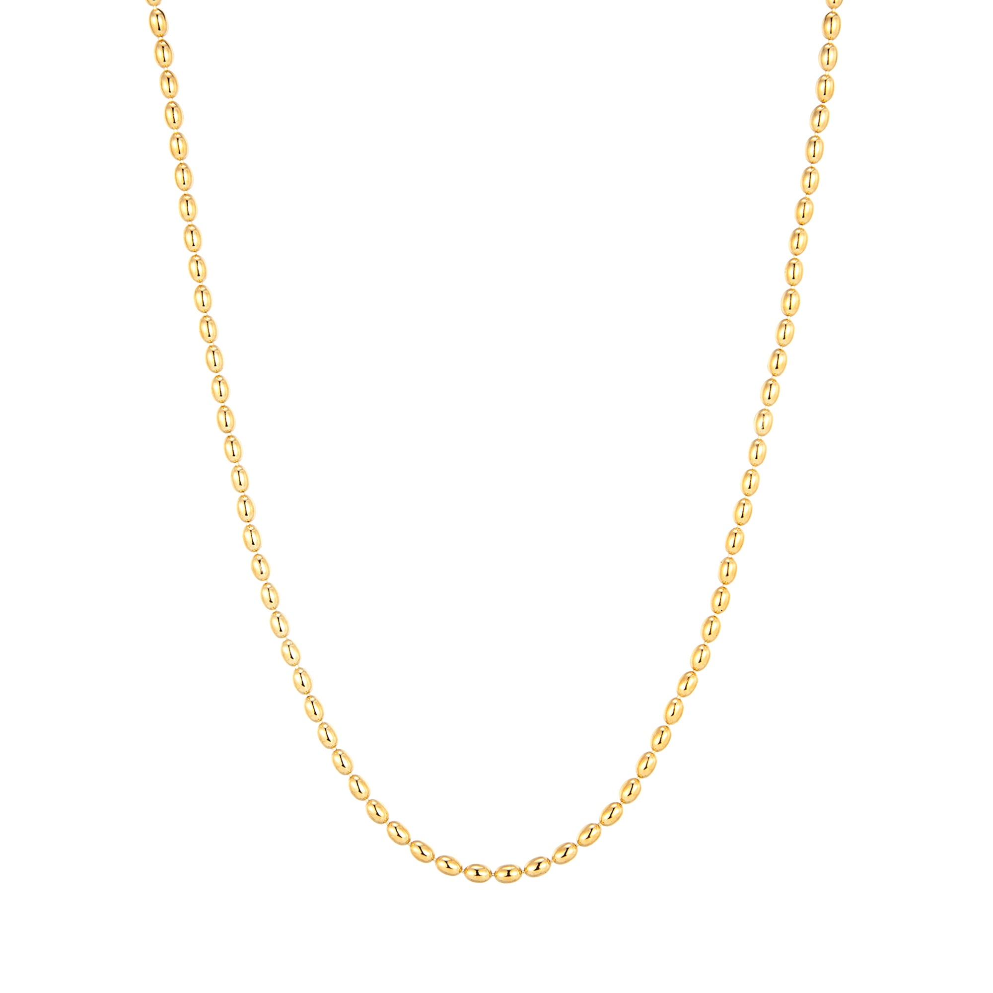 beaded chain - beaded necklace - bead necklace - bead chain - seol gold