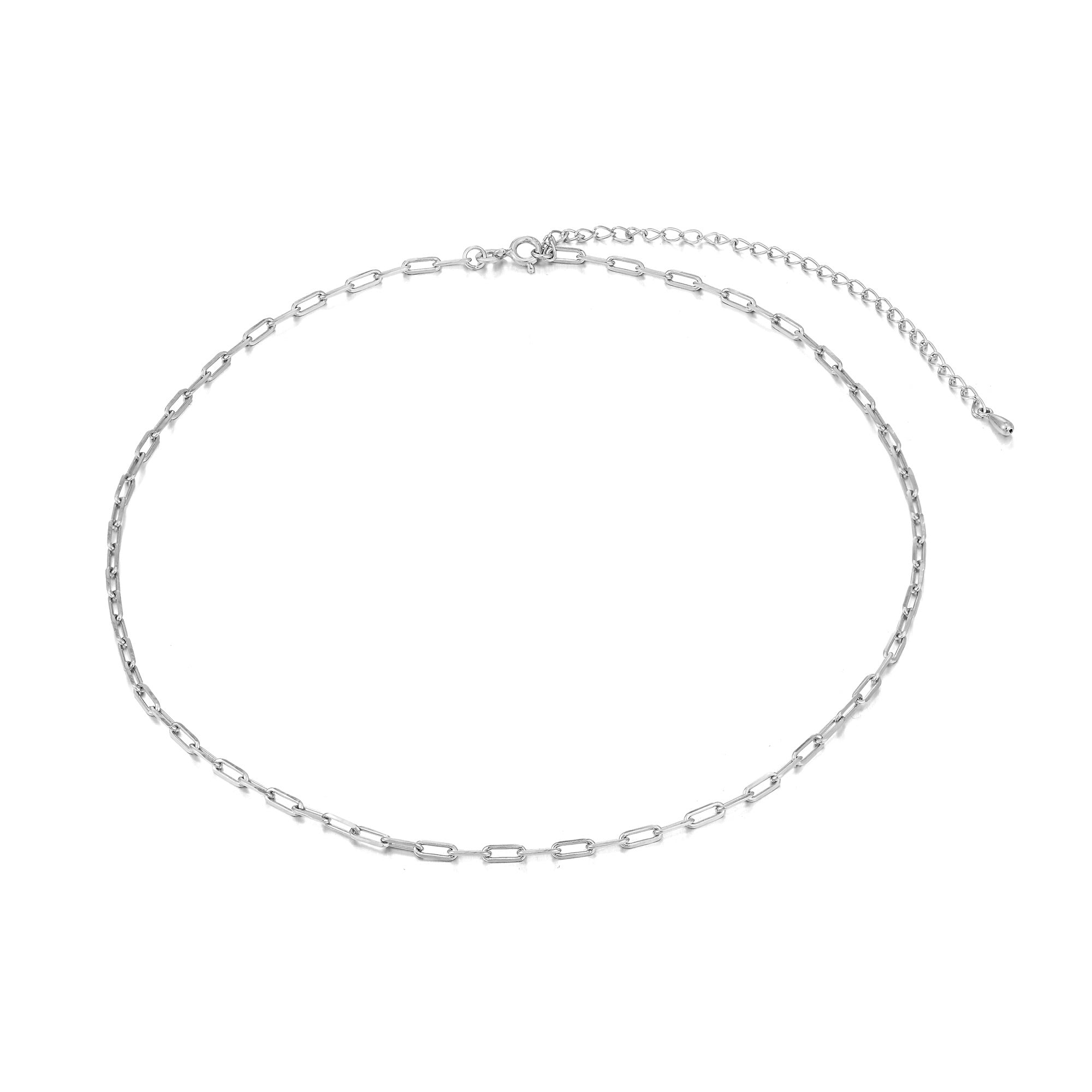 silver paper clip chain - seolgold