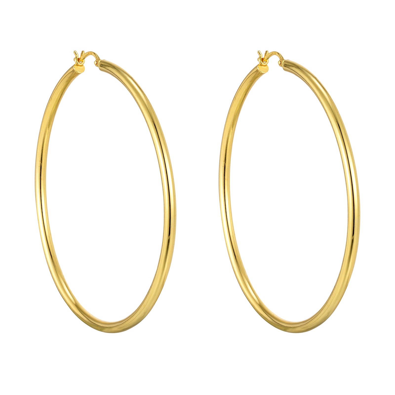 18ct Gold Vermeil Large Round Creole Hoops