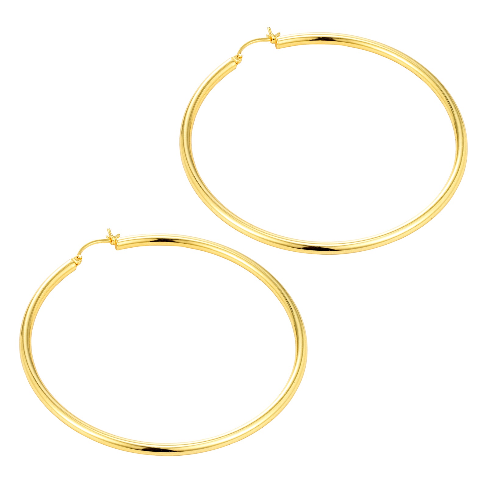 Seolgold - 18ct Gold Vermeil Large Round Creoles