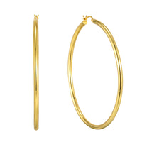 18ct Gold Vermeil Large Round Creole Hoops - Seol Gold