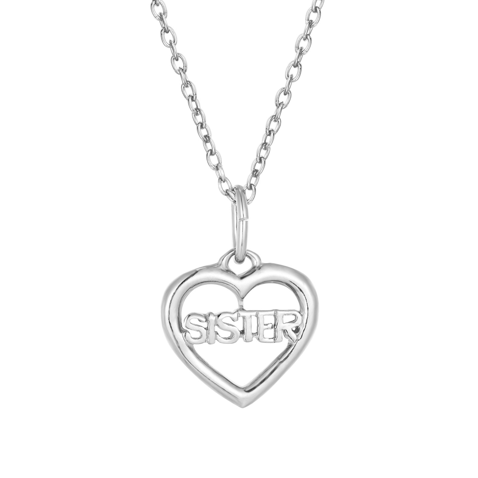 silver sister heart necklace - seolgold