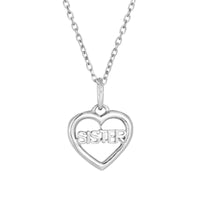 silver sister heart necklace - seolgold