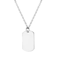 silver dog tag necklace - seolgold