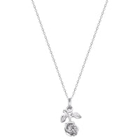 silver rose necklace - seolgold