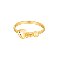 Puffed heart charm ring - seolgold