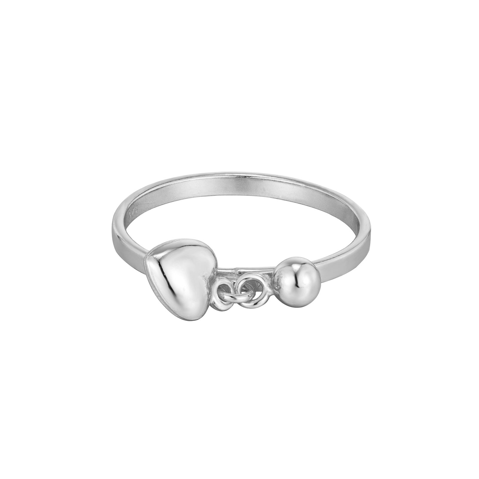 Puffed heart charm ring - seolgold