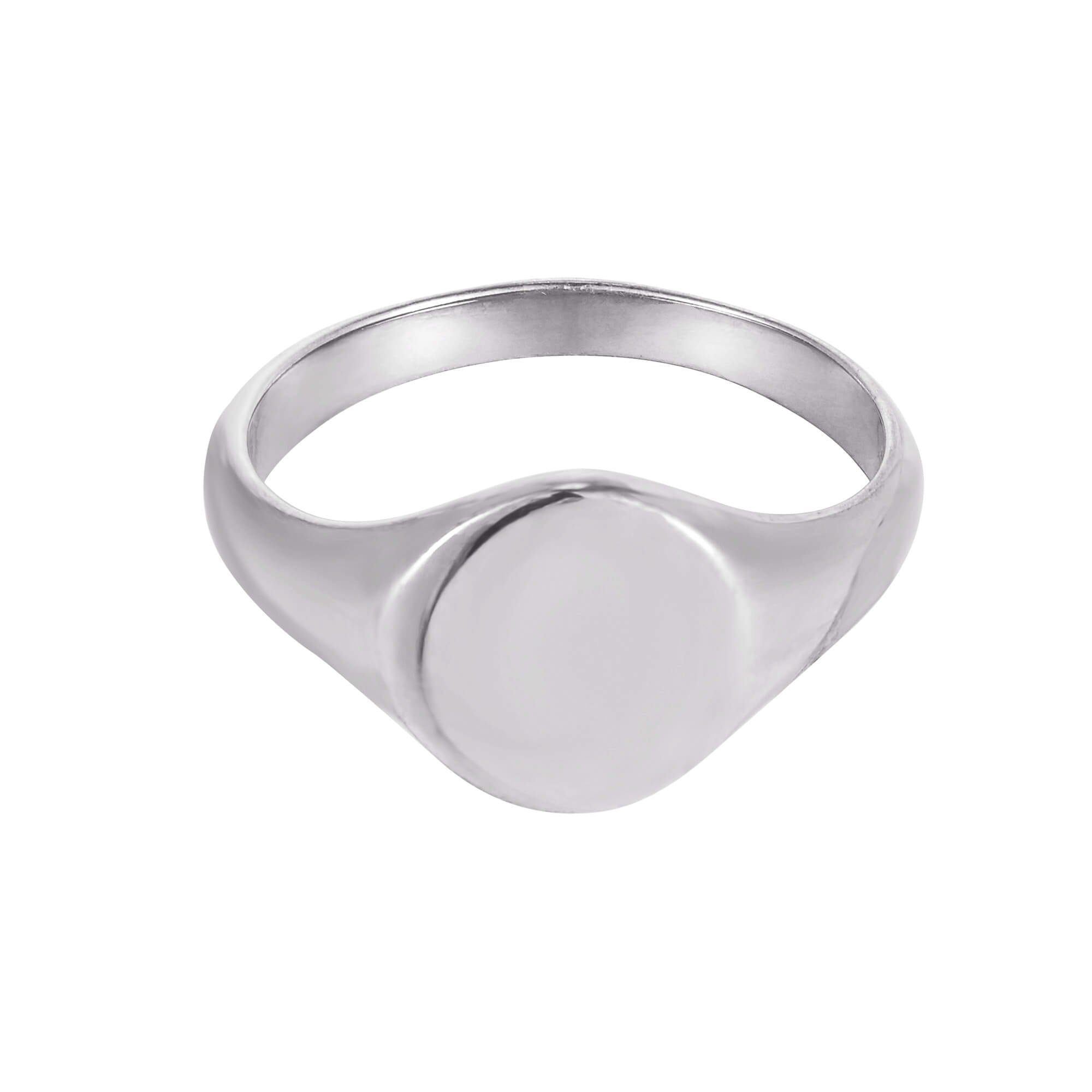 silver signet ring -seol gold