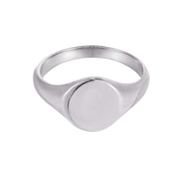 silver signet ring -seol gold