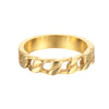 thick - gold chain ring- seol gold