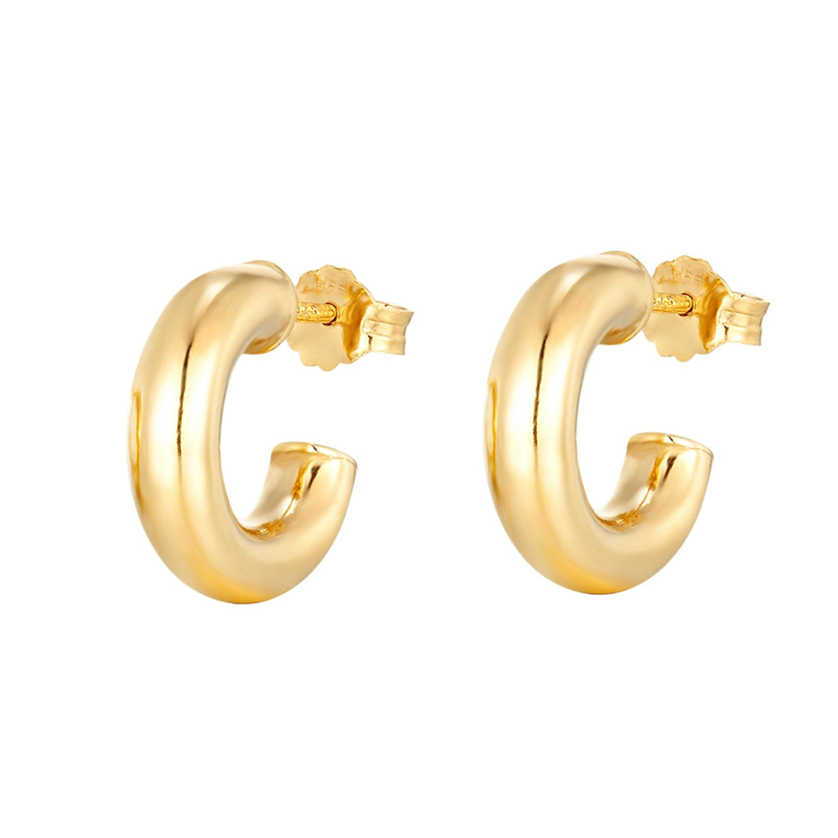 Seol gold - Rounded Half Hoop Studs