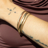 Seol gold - engraved cuff bangle