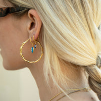 Seol Gold - 18ct Gold Vermeil Bamboo Hoop Earrings