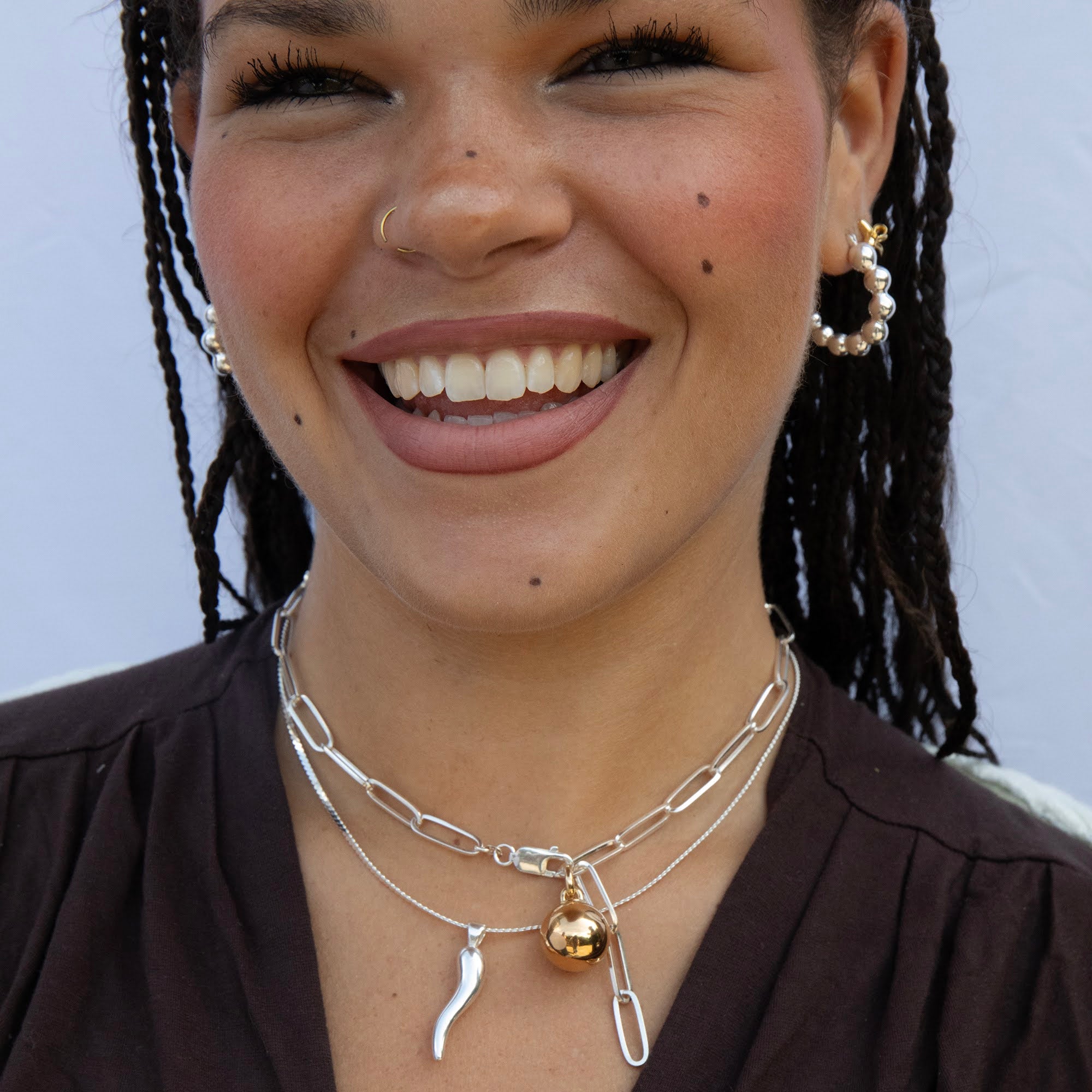 silver hoop - silver bead hoop - silver puff hoop - puff earrings - puffy hoop - puffed jewellery - bead hoop - bead earring - seol gold