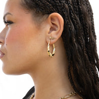 oval hoops - 90s hoops - big hoops - twist hoops - oval twist earrings - seol gold