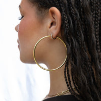 gold hoops - big gold hoops - seol gold