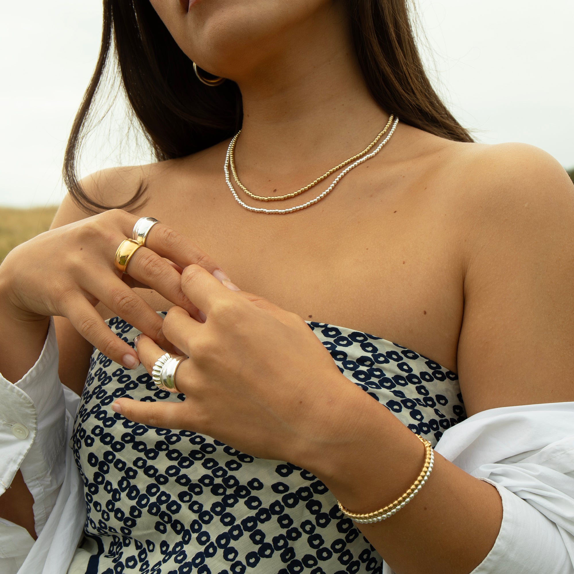 statement ball chain necklace - seolgold