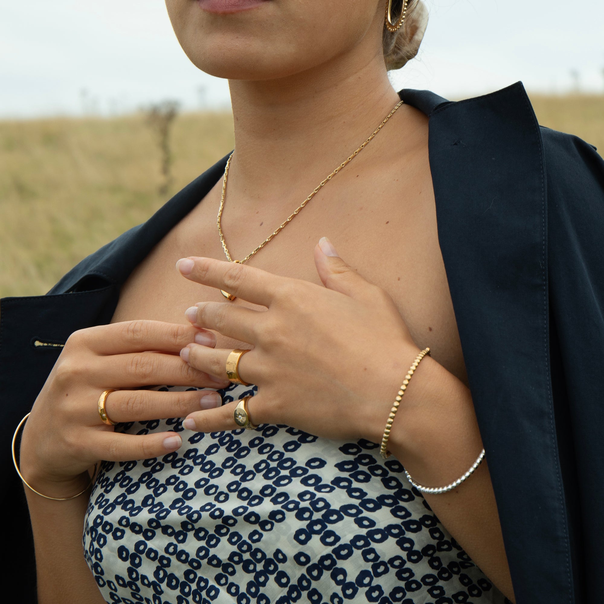 gold beaded bangle - seolgold