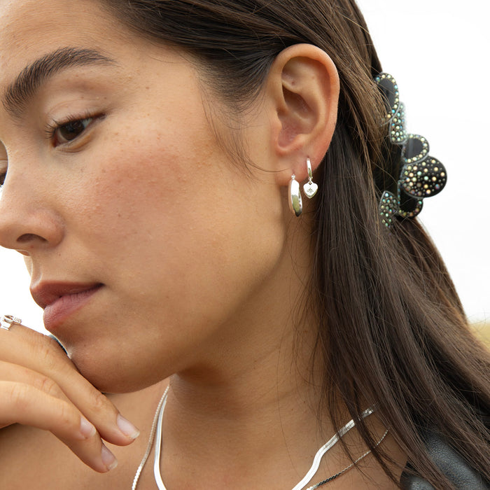 small silver hoop earrings - seolgold