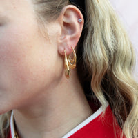 illusion earrings - double hoops - double hoop earrings - bead hoops - seol gold