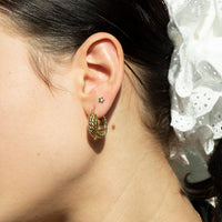 gold rope hoop earrings - seolgold