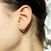 gold cz hoop earring - seolgold