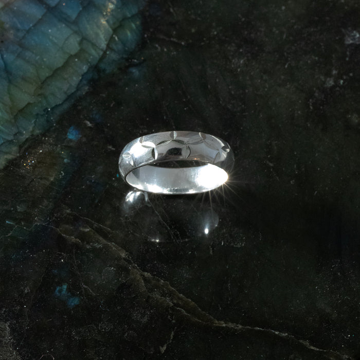 silver engraved ring - seolgold