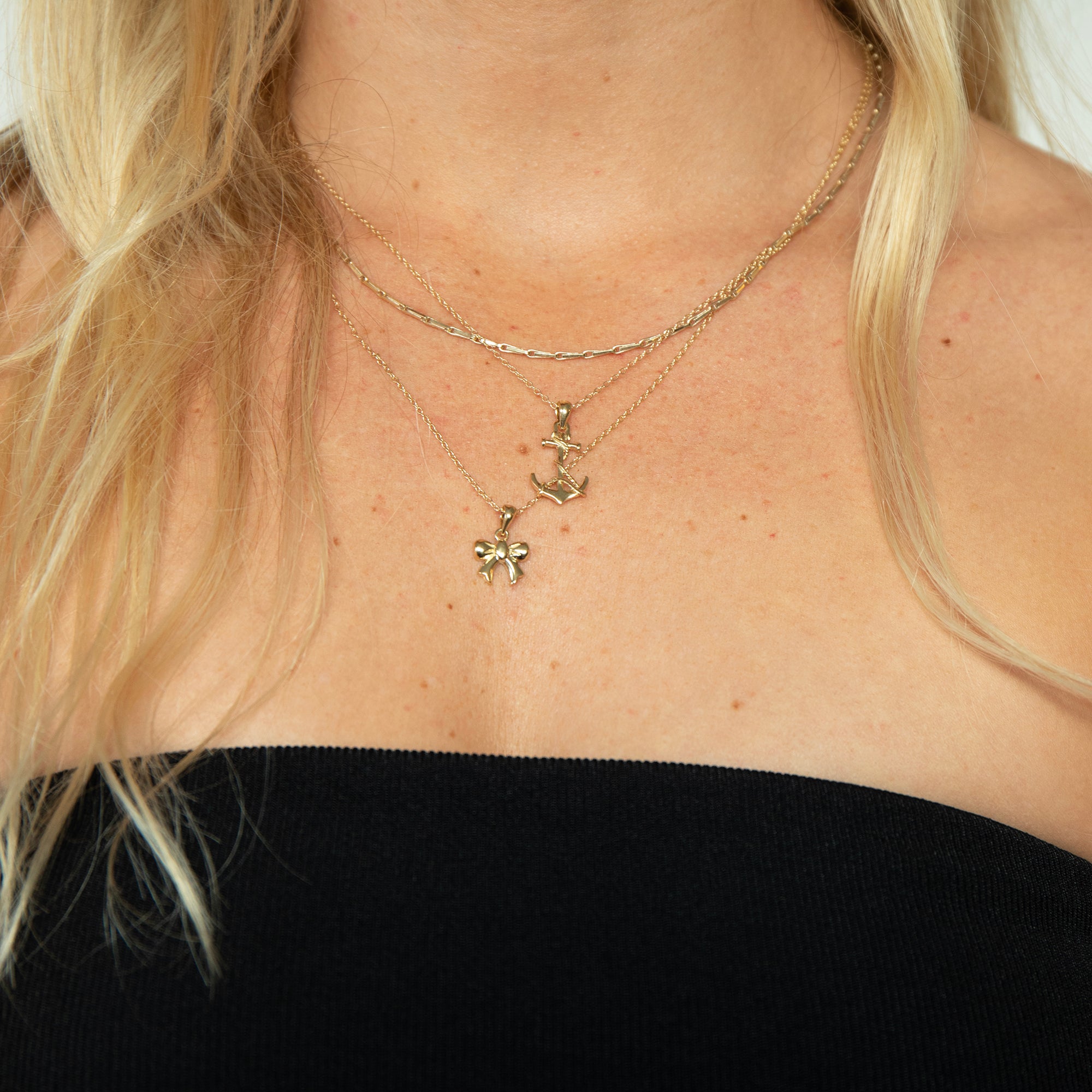 gold bow necklace - seolgold