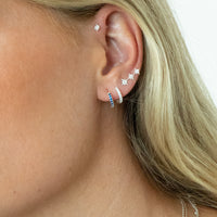 birthstone silver hoops - seolgold