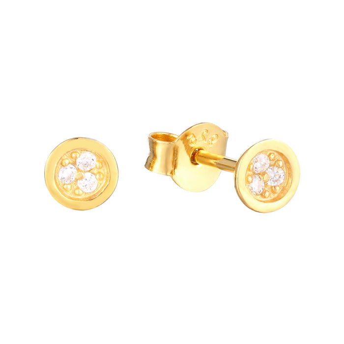 silver stud earrings - seol-gold