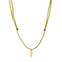 gold green cord necklace - seolgold