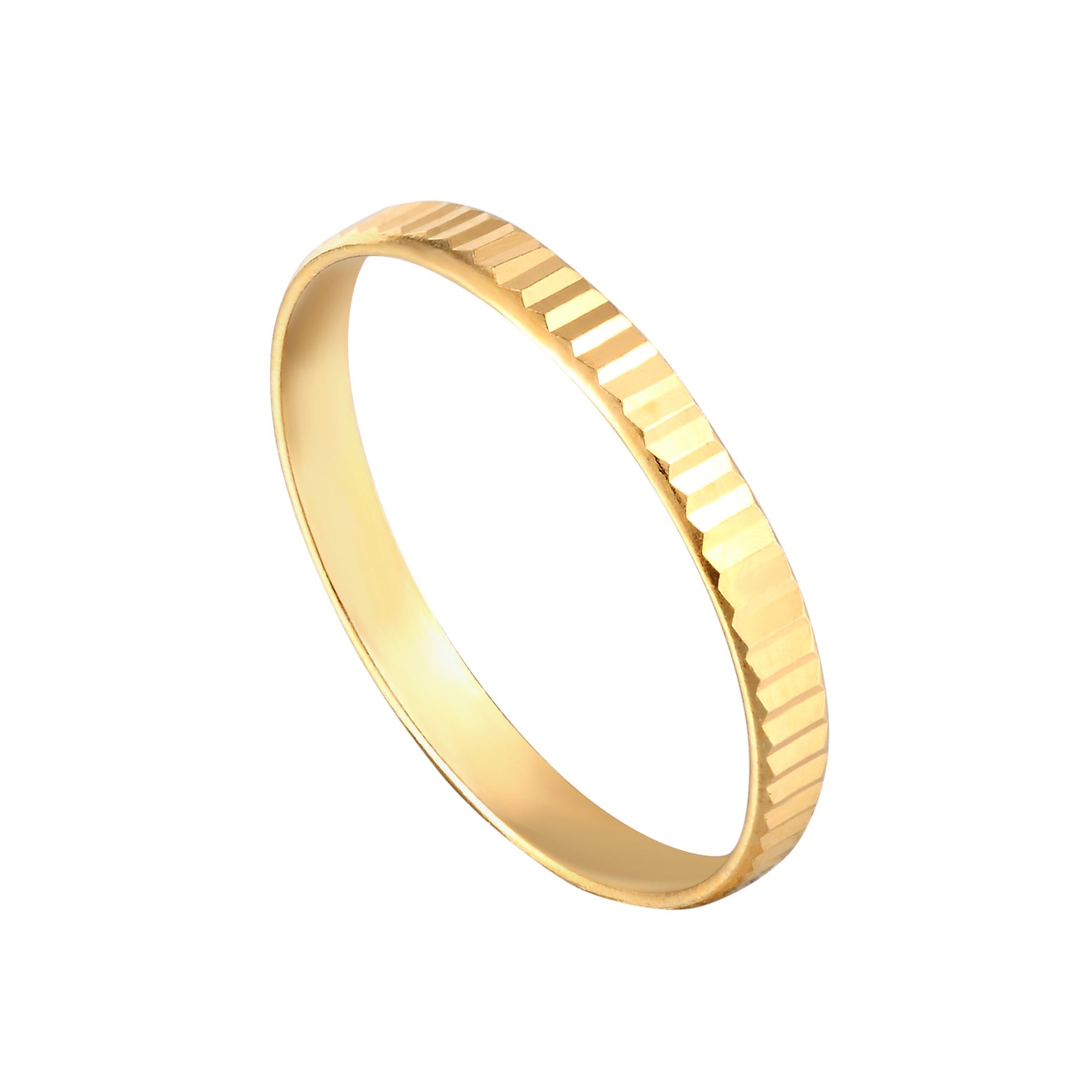 Faceted Edge Stacking Ring - seol-gold