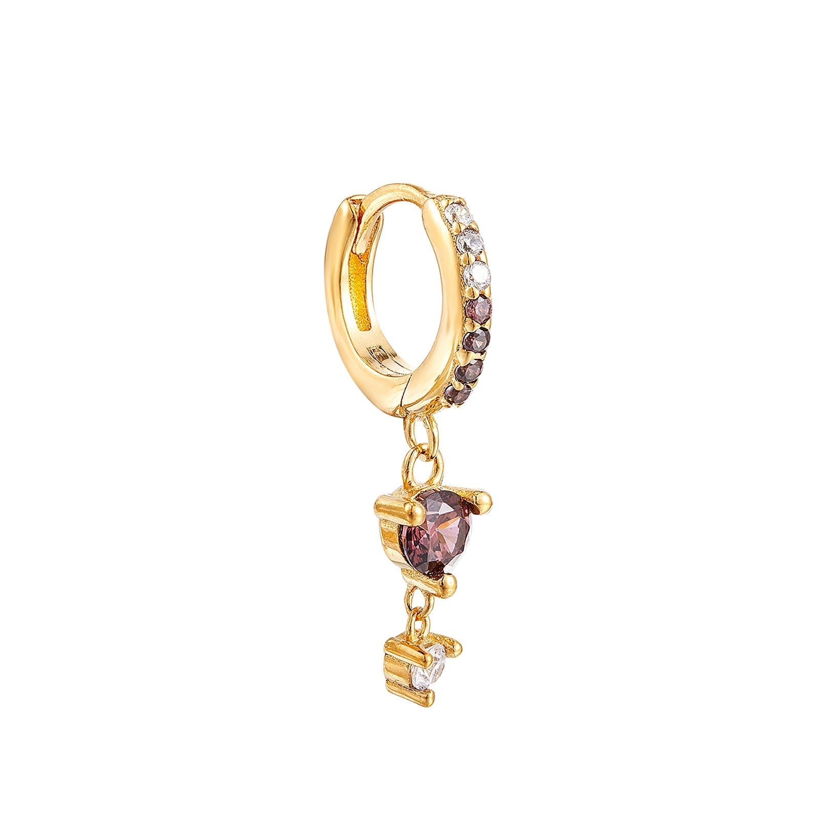 topaz charm earring - seol gold