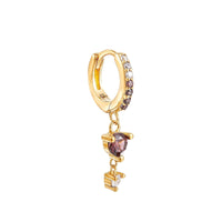 topaz charm earring - seol gold