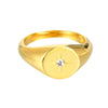 gold cz ring - seolgold