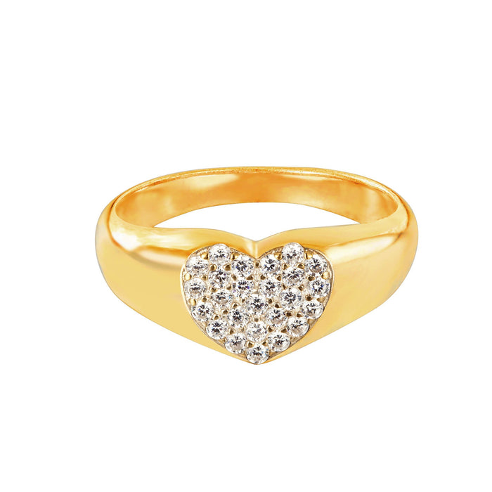 heart signet ring - seol gold