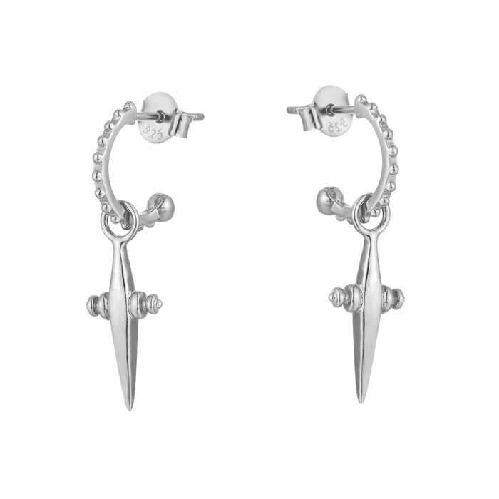 silver gothic dagger earrings - seolgold