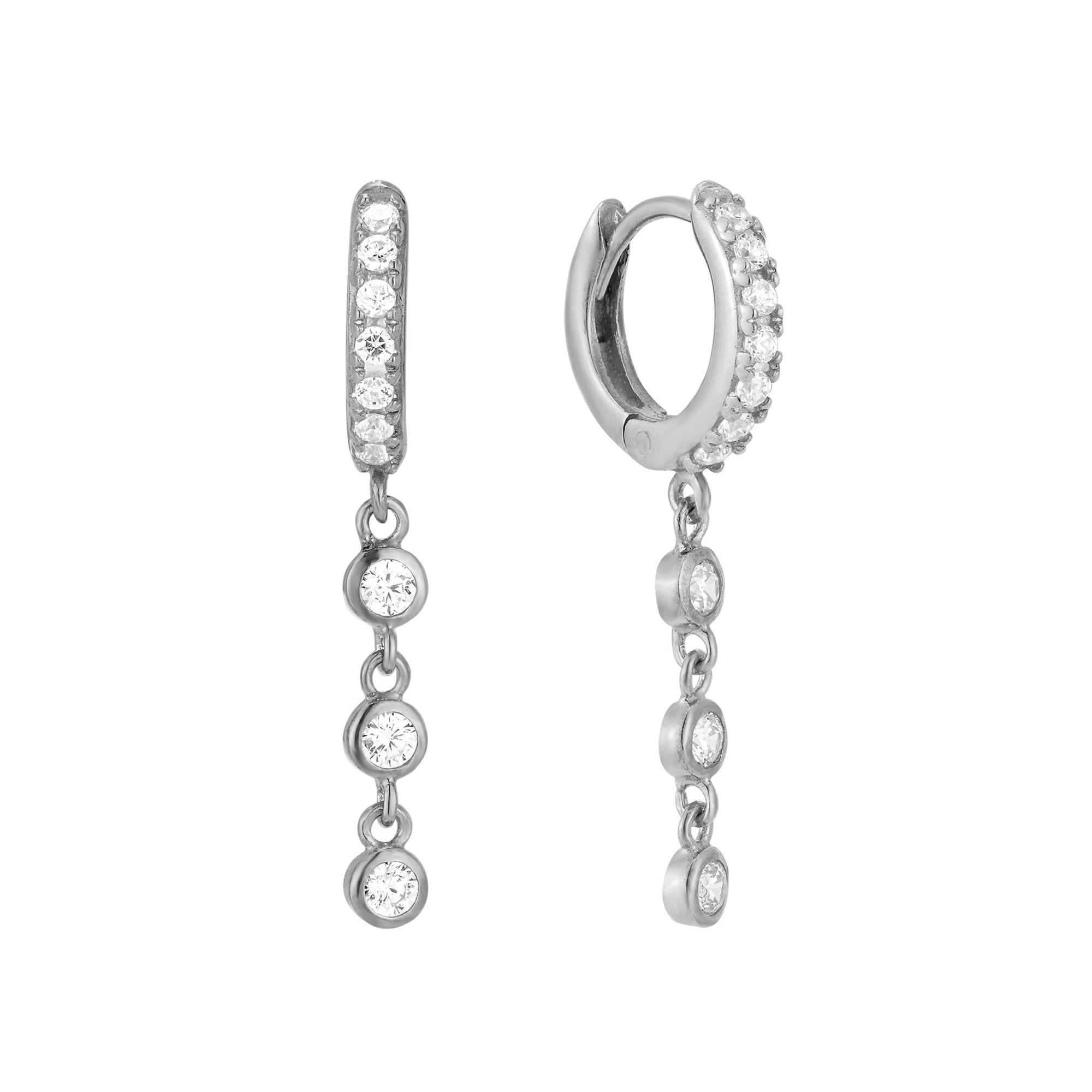 bezel hoop earrings - seolgold