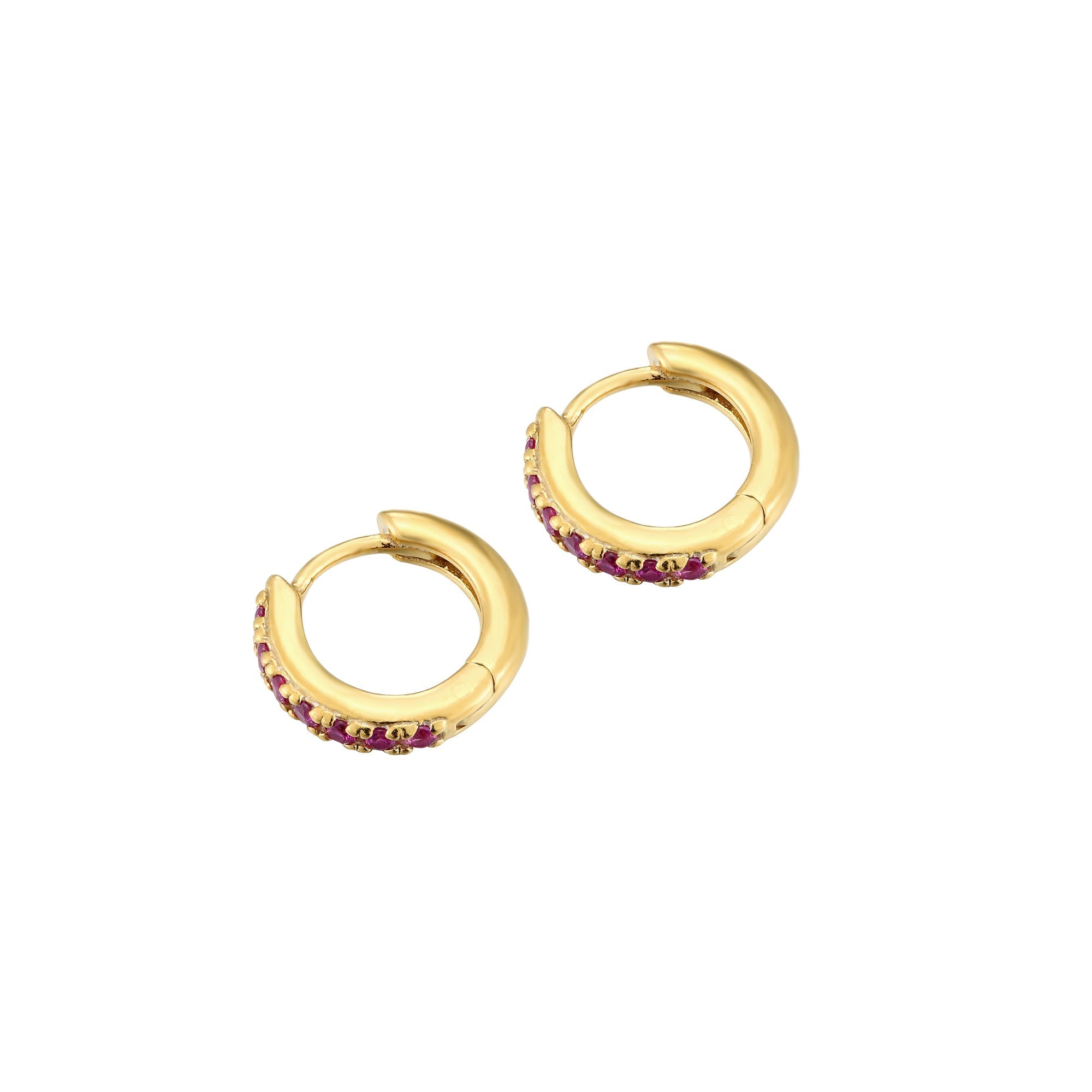 Ruby CZ Hoops - seol-gold