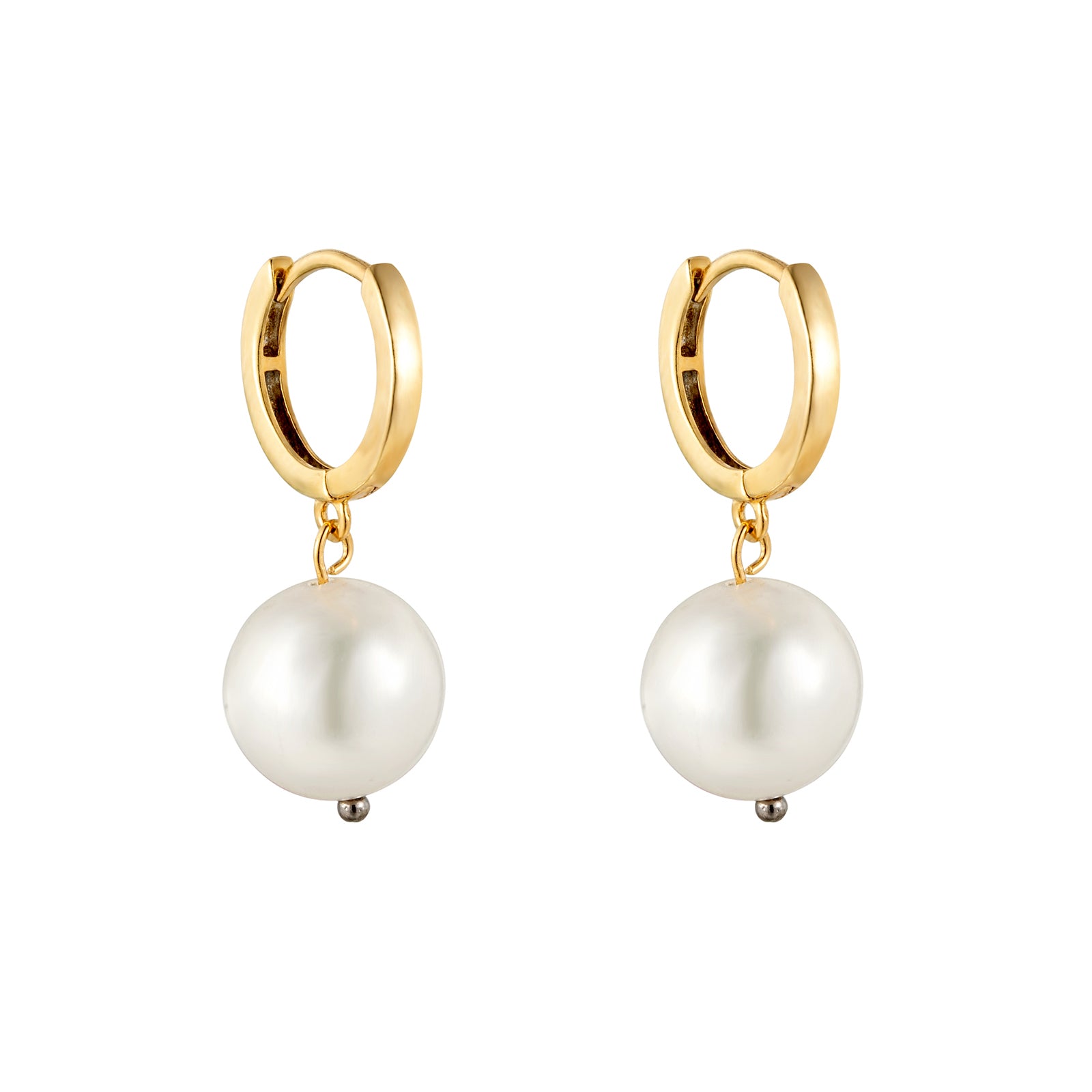 gold pearl hoop - seolgold