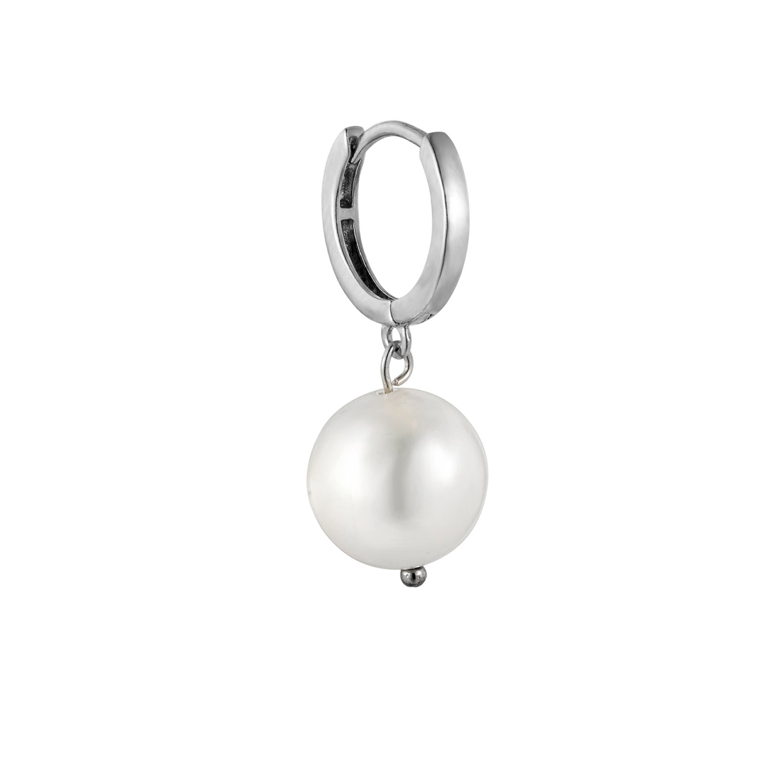 silver pearl hoop - seolgold