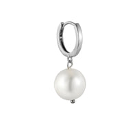 silver pearl hoop - seolgold