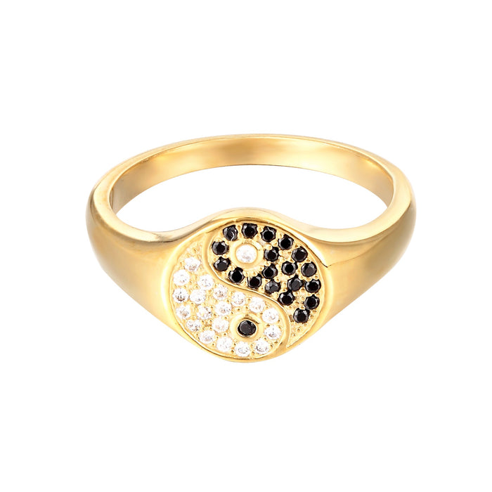 yin yang ring -seol gold