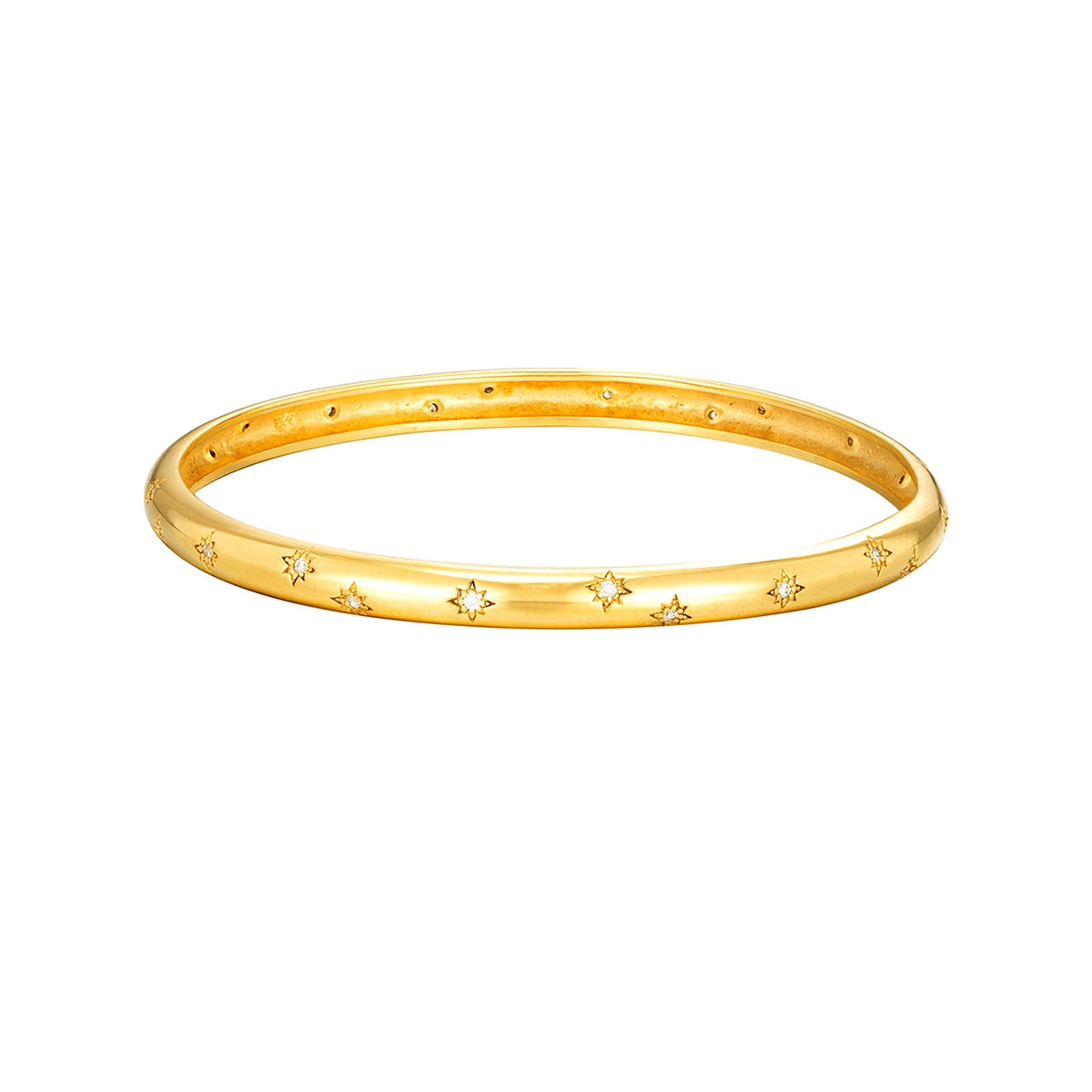 Seol-Gold - Star-studed cz bangle