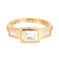 Squared CZ Rectangle Ring - seolgold