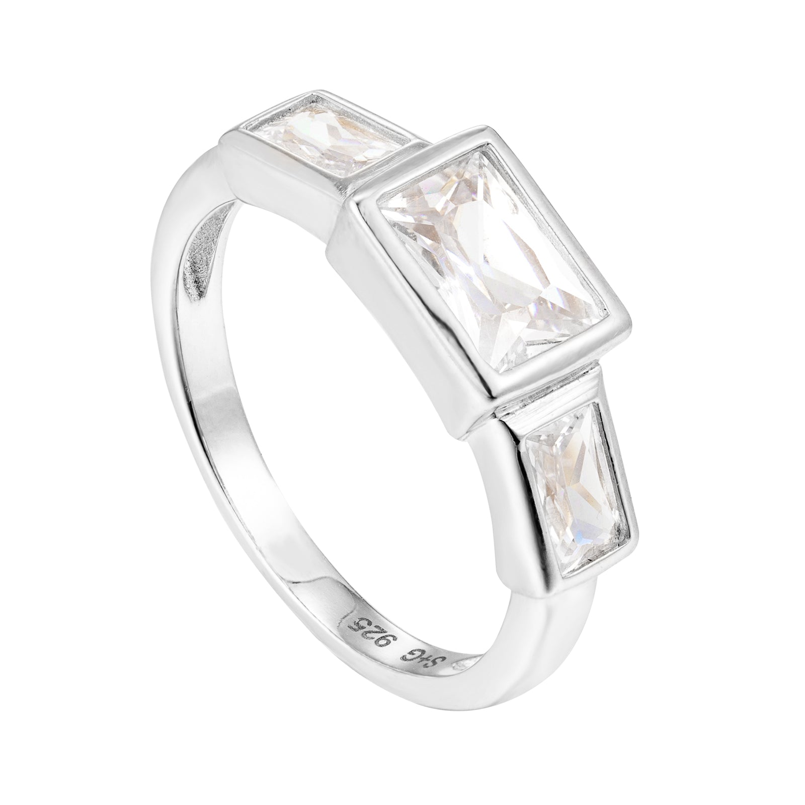 Squared CZ Rectangle Ring - seolgold