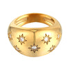 domed cz ring - seol gold