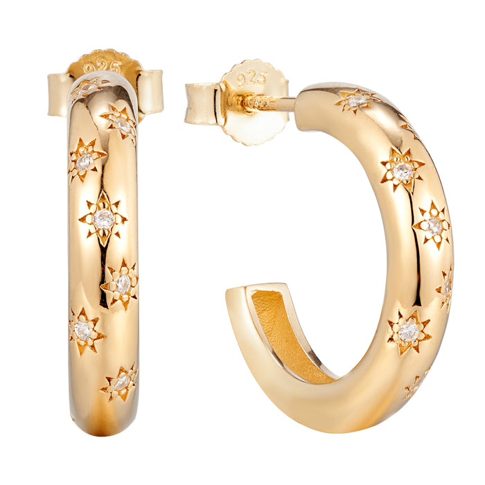 seol gold - 18ct gold vermeil half hoops